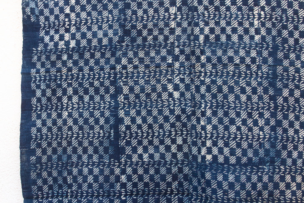 Segou Matrix Indigo Mud Cloth Throw