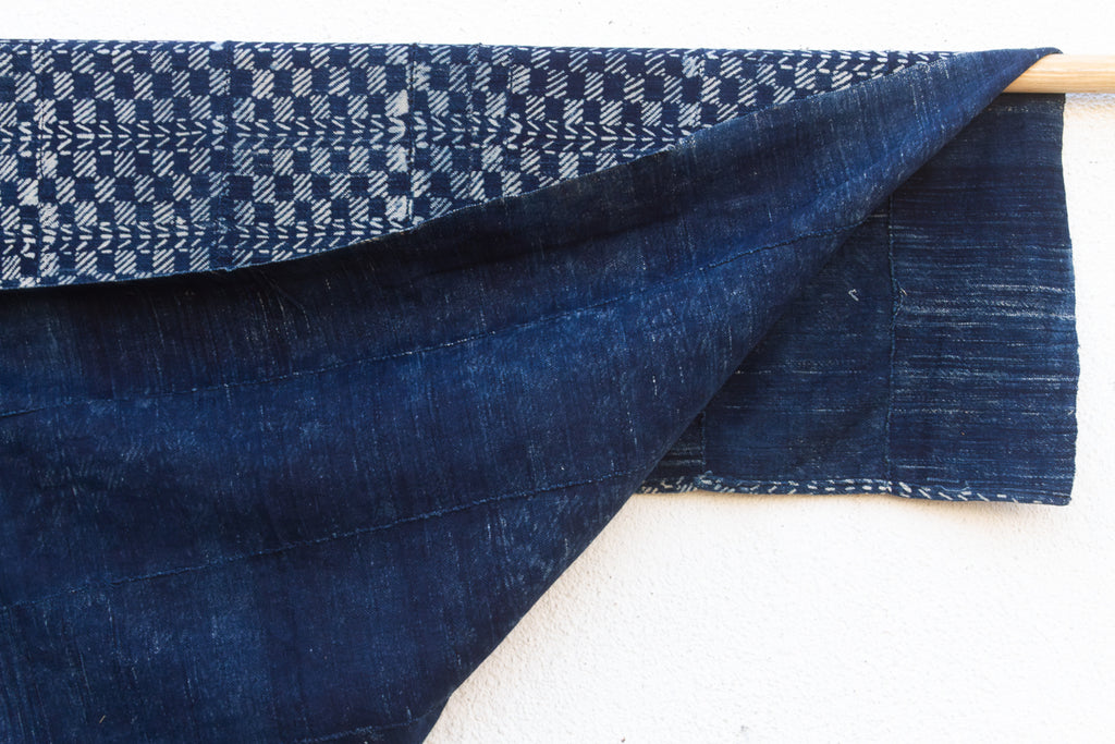 Segou Matrix Indigo Mud Cloth Throw