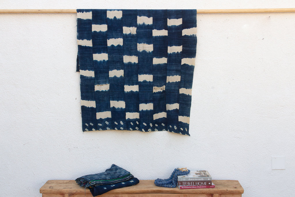 Caravan Trail Indigo Mud Cloth Throw