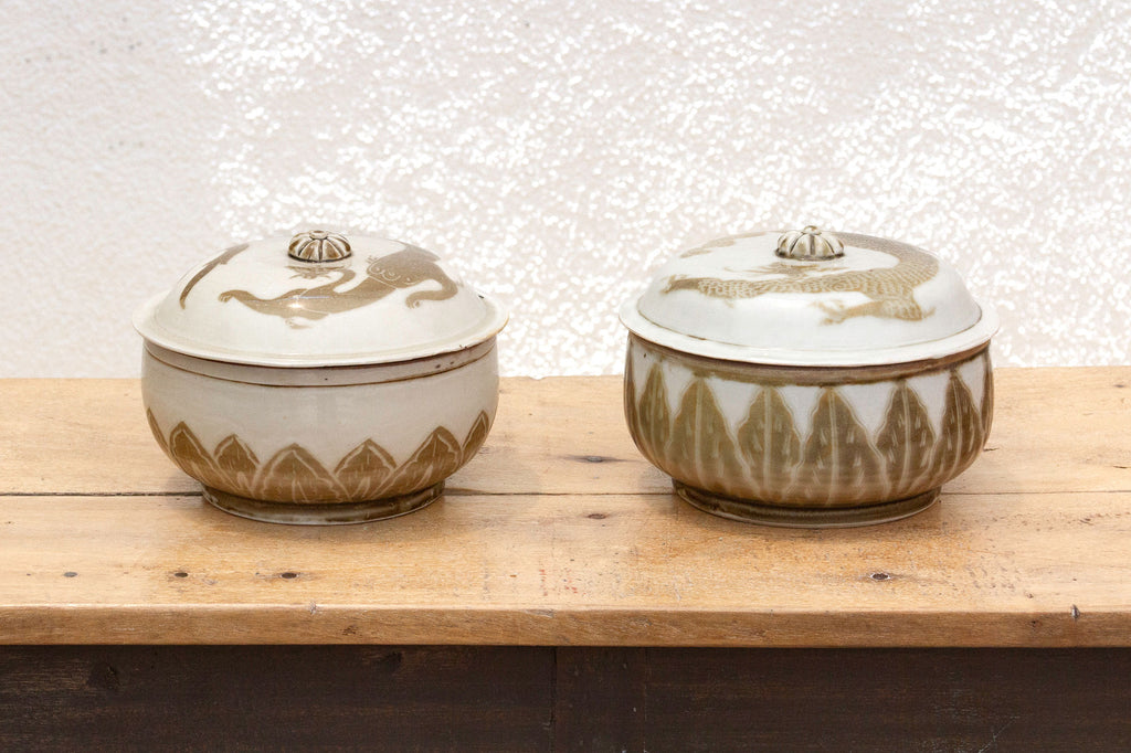 Pair of Imperial Asian Porcelain Lidded jars