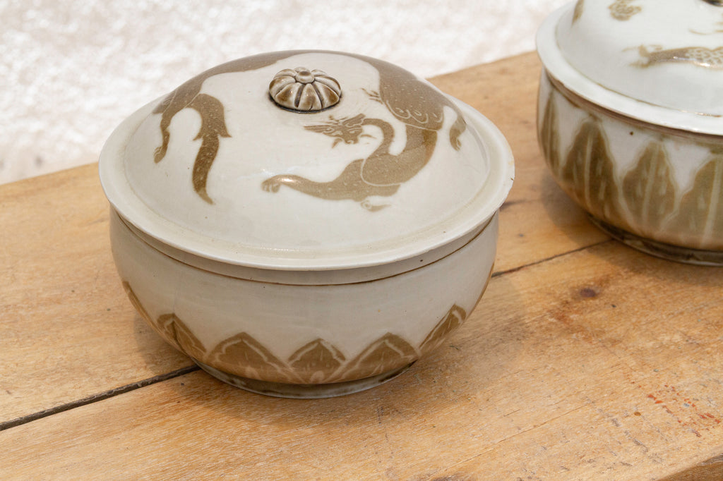 Pair of Imperial Asian Porcelain Lidded jars