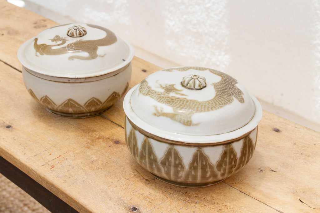 Pair of Imperial Asian Porcelain Lidded jars (Trade)