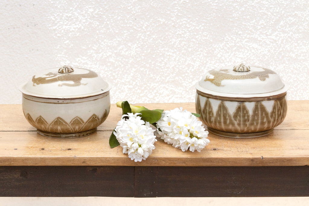 Pair of Imperial Asian Porcelain Lidded jars