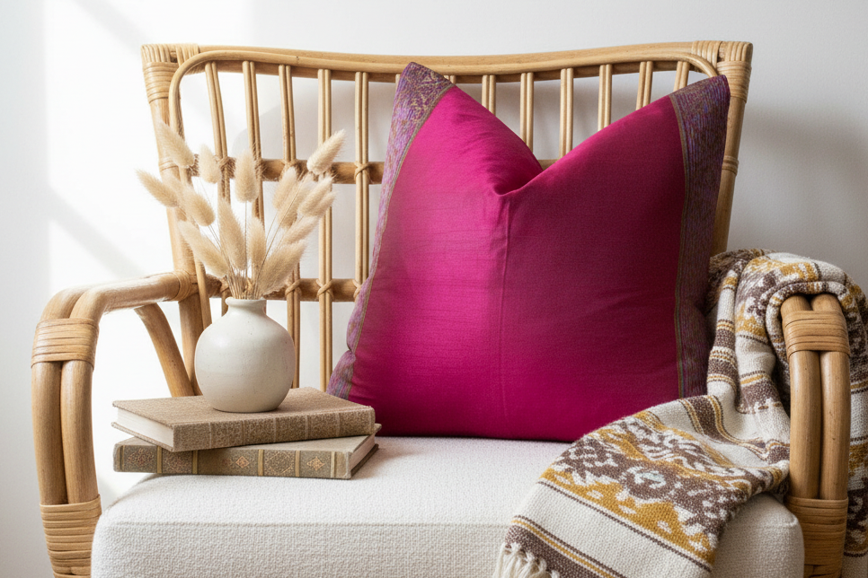 Malbec Festive Silk Euro Pillow Cover