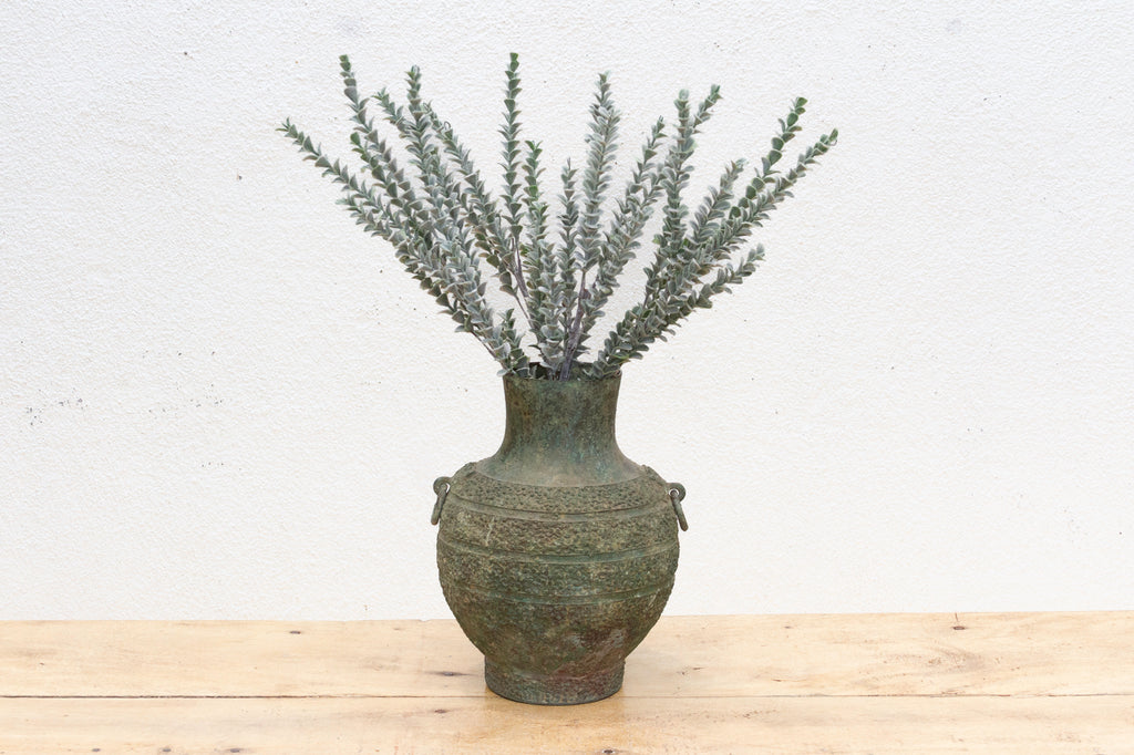 Echoes of Han Dynasty Style, Large Engraved Bronze Vase