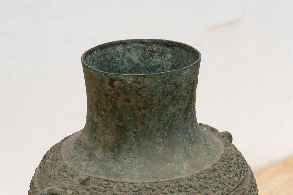 Echoes of Han Dynasty Style, Large Engraved Bronze Vase