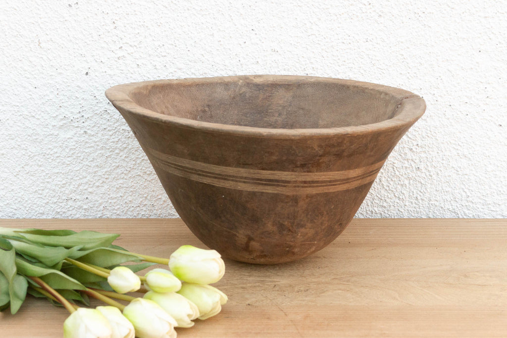 Rare Engraved Wooden African Bowl