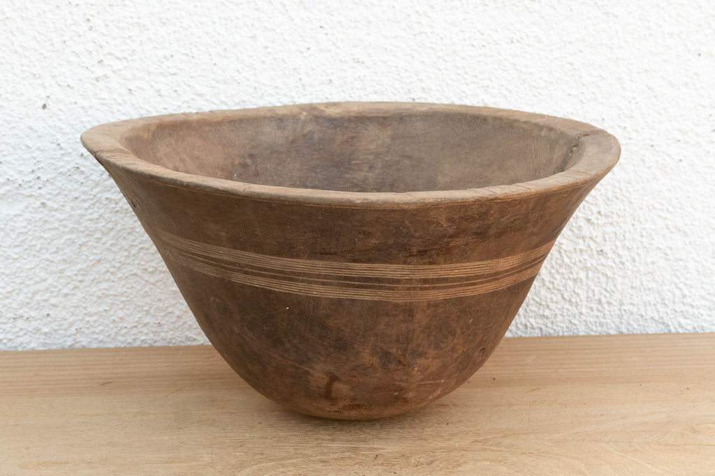 Antique Mended Dough Bowl From Africa