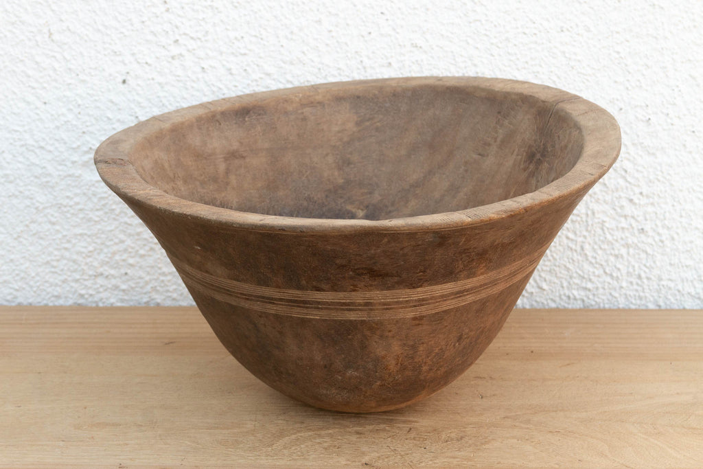 Antique Mended Dough Bowl From Africa