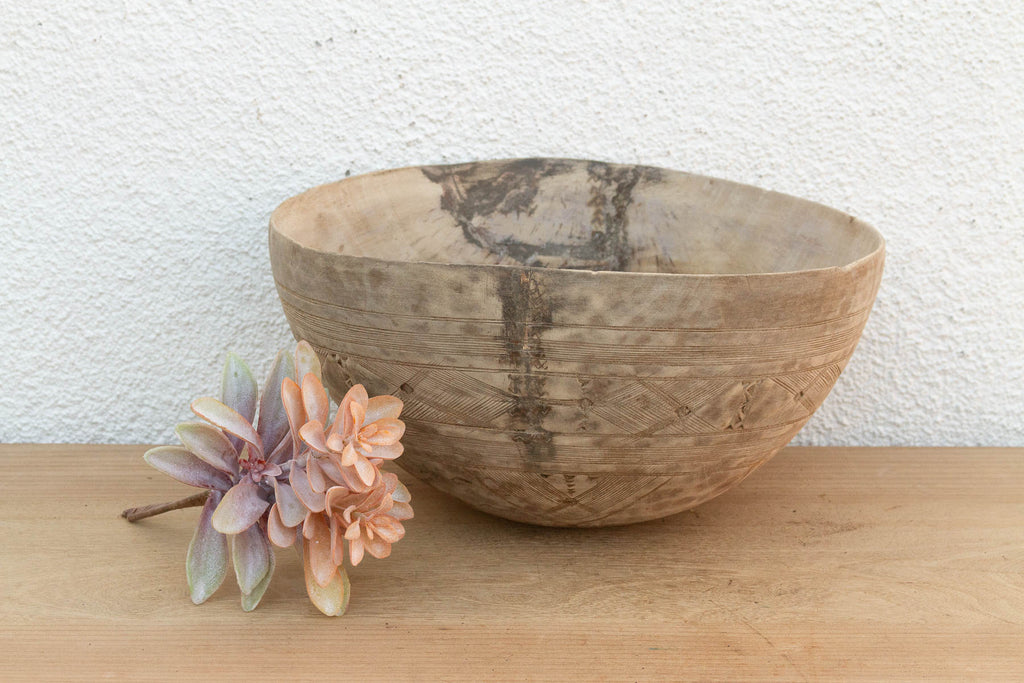 African Bleached Wood Milk Bowl