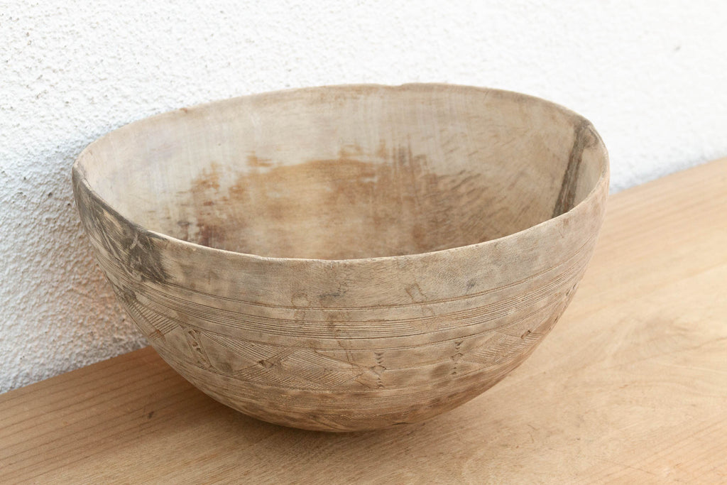 African Bleached Wood Milk Bowl