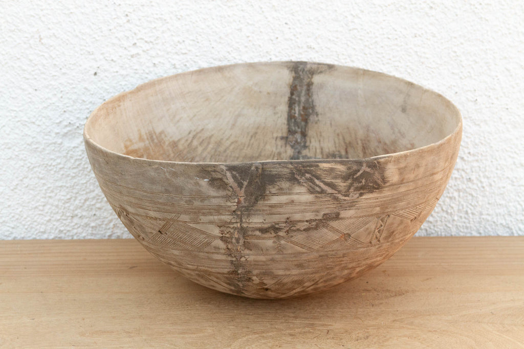 African Bleached Wood Milk Bowl