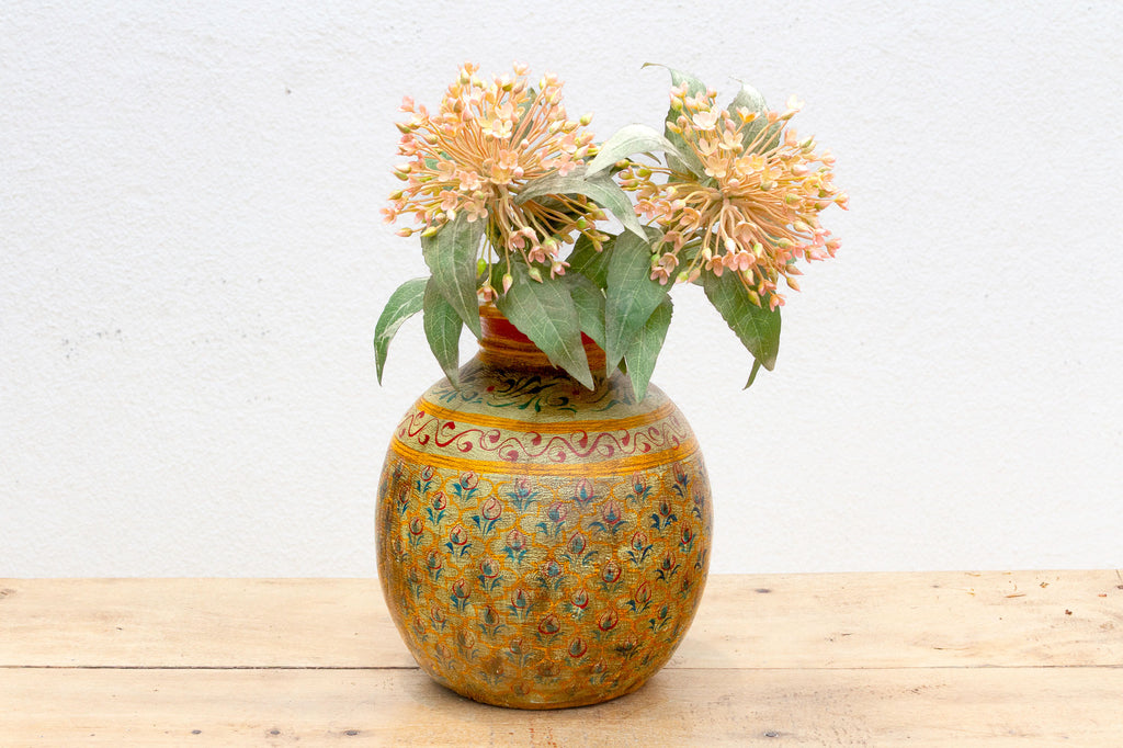 Old Mandala Bloom Painted Pot