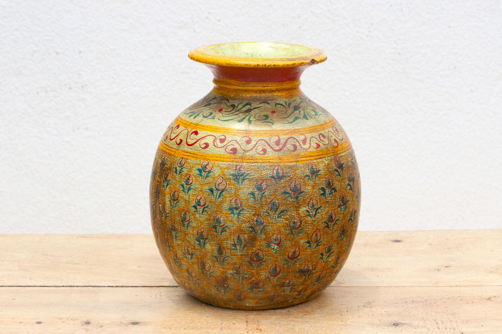 Old Mandala Bloom Painted Pot (Trade)