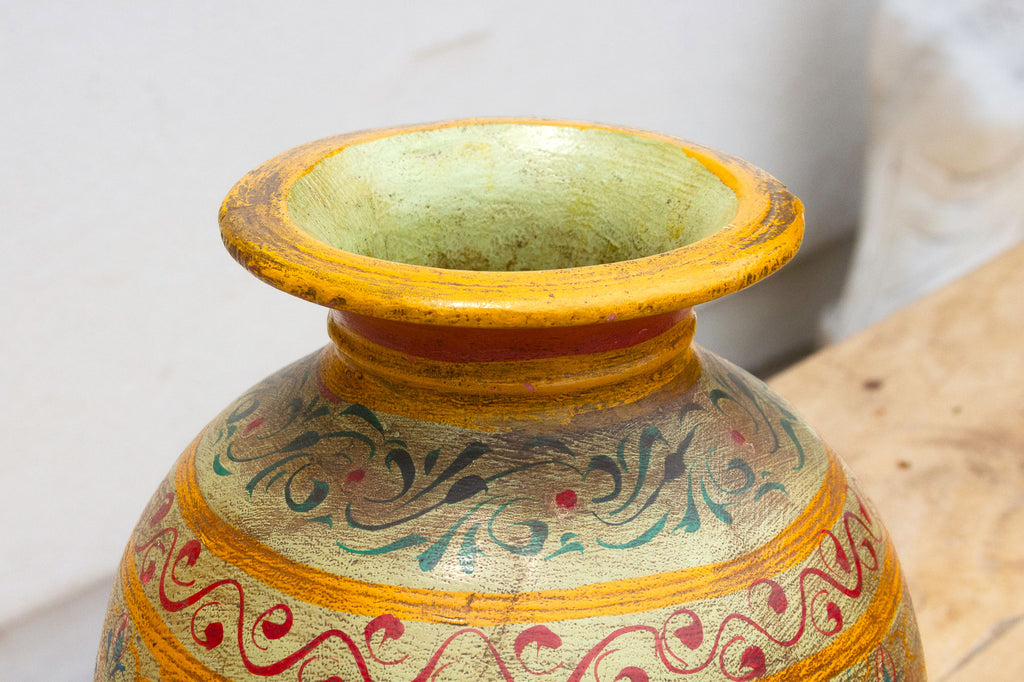 Old Mandala Bloom Painted Pot (Trade)