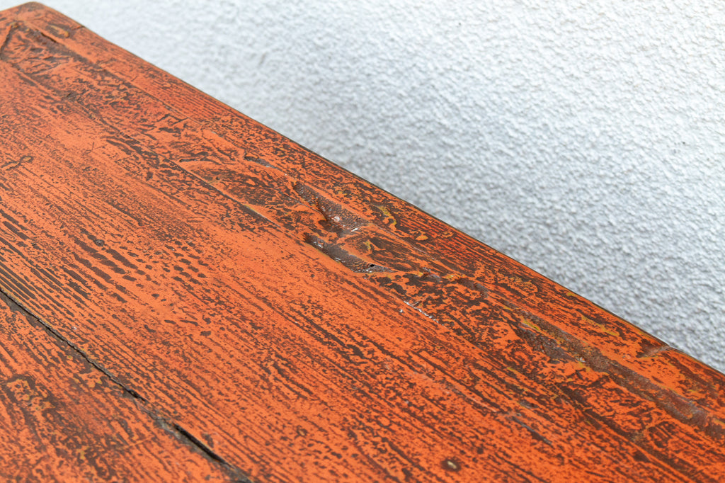 Vintage Rust Orange Painted Sideboard