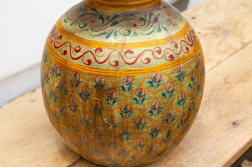 Old Mandala Bloom Painted Pot (Trade)