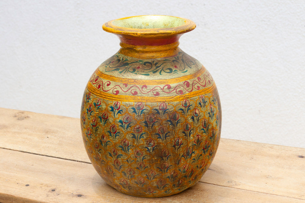Old Mandala Bloom Painted Pot (Trade)