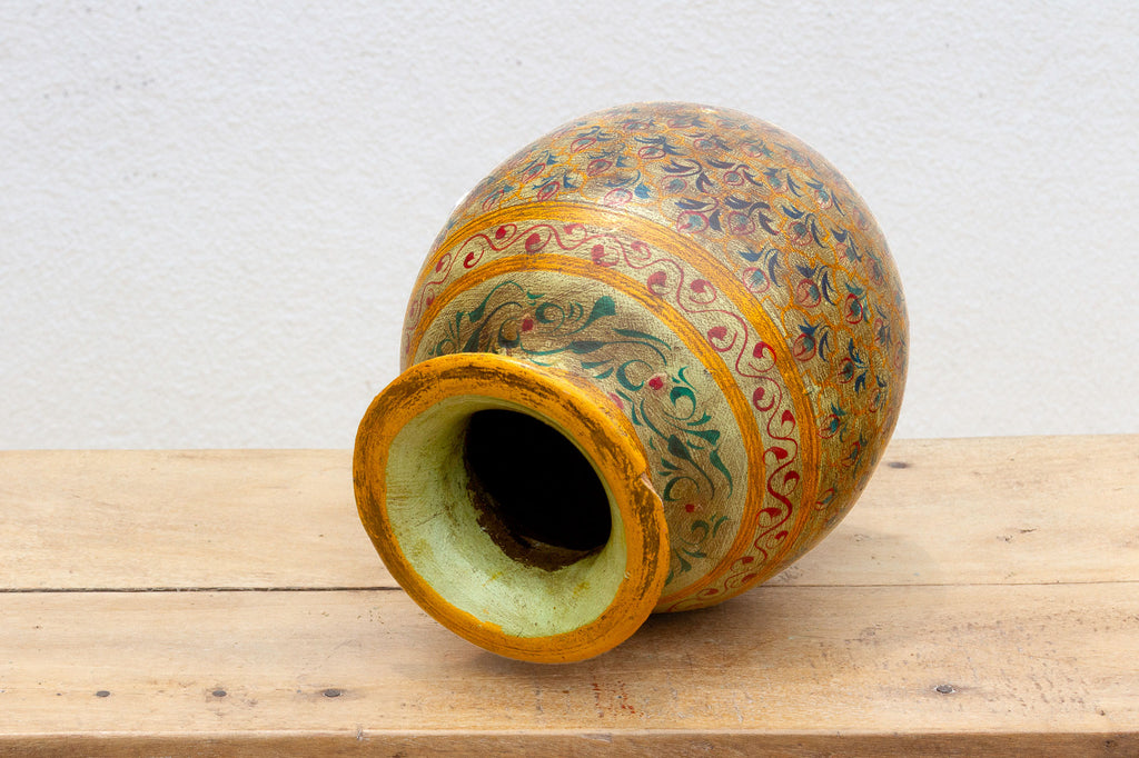 Old Mandala Bloom Painted Pot (Trade)