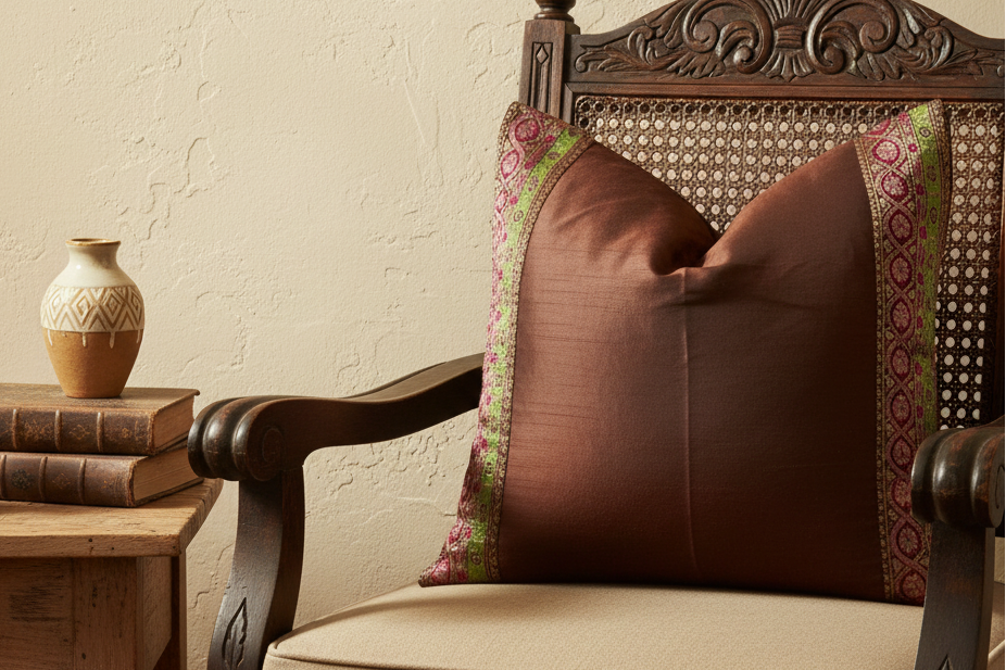 American Bronze Festive Silk Euro Pillow Cover