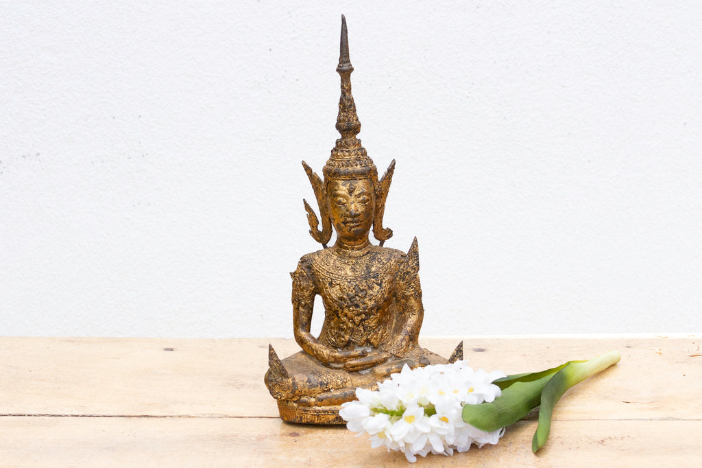 Golden Serenity, Antique Thai Meditation Figure