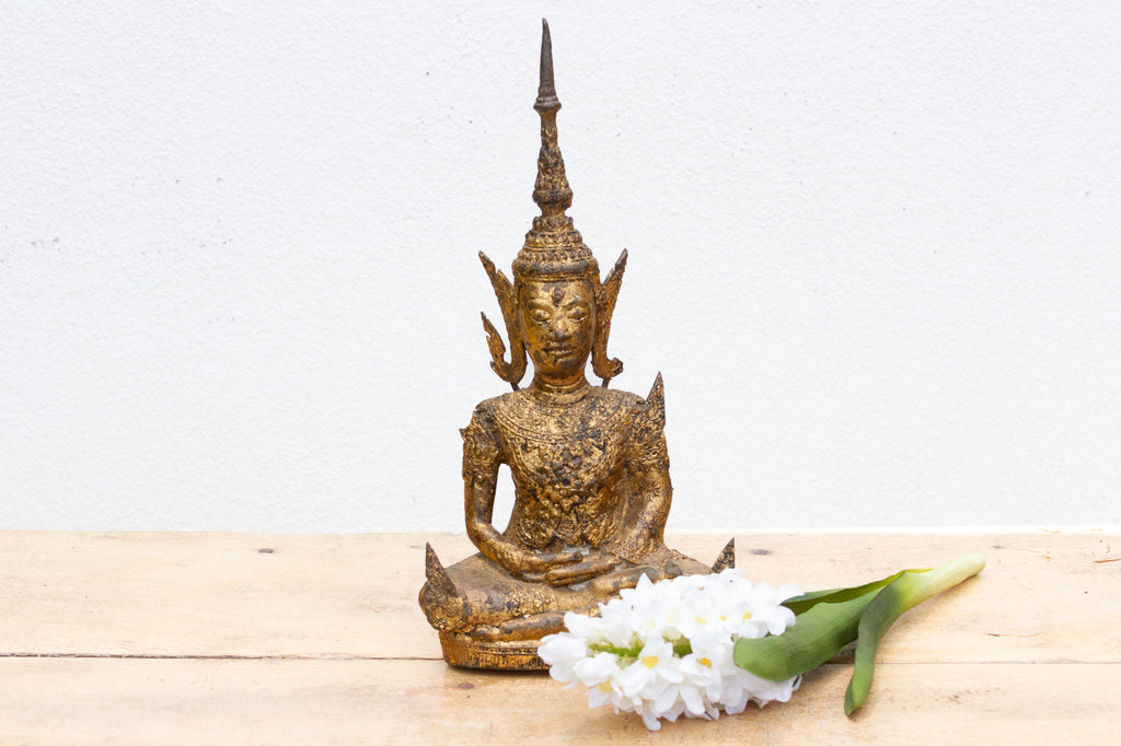 Golden Serenity, Antique Thai Meditation Figure