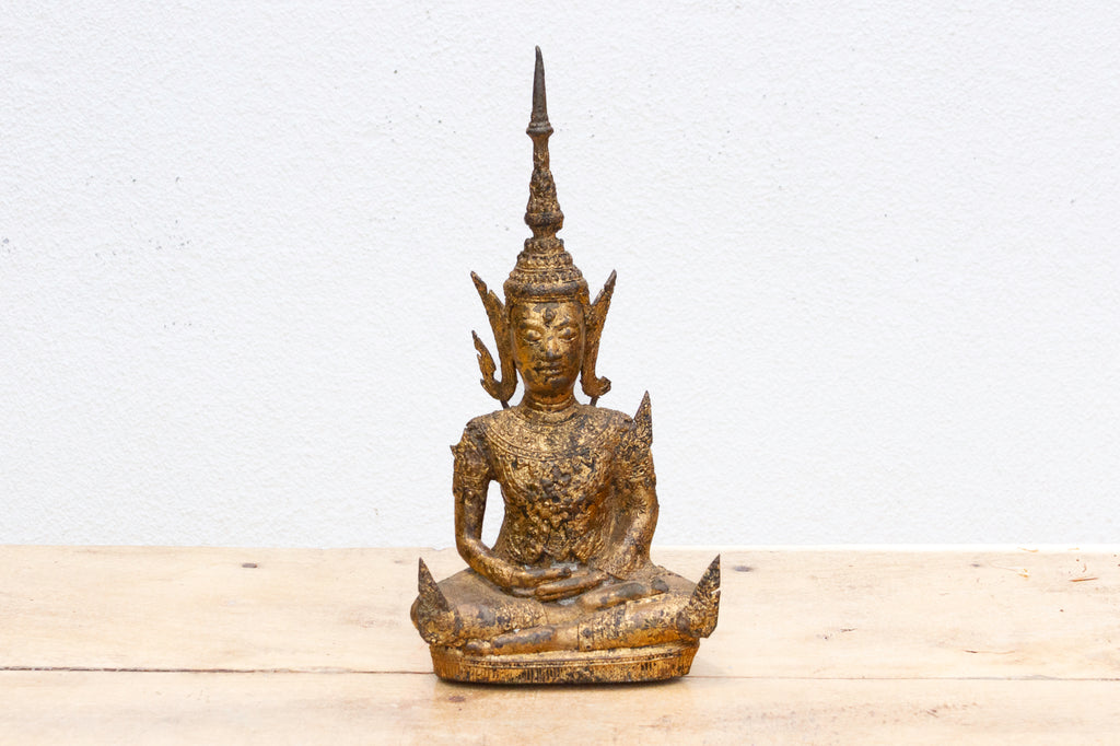Golden Serenity, Antique Thai Meditation Figure