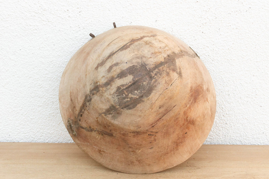 Bleached Raw Wood African Dough Bowl