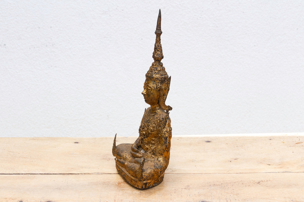 Golden Serenity, Antique Thai Meditation Figure