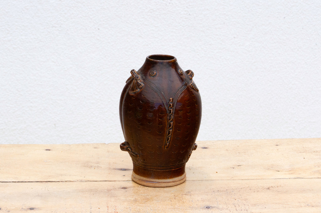 Mid-Century Glazed Fish Shape Vase