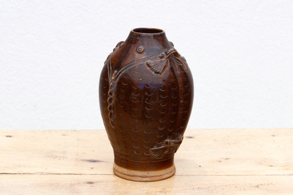 Mid-Century Glazed Fish Shape Vase