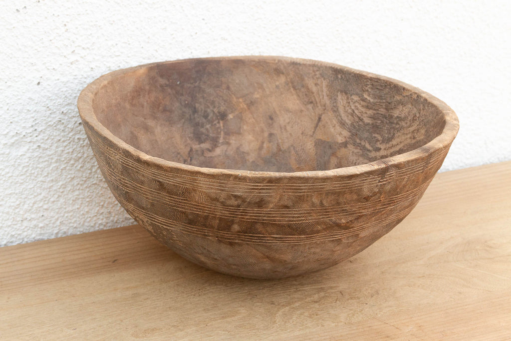Charred Finish Antique African Bowl