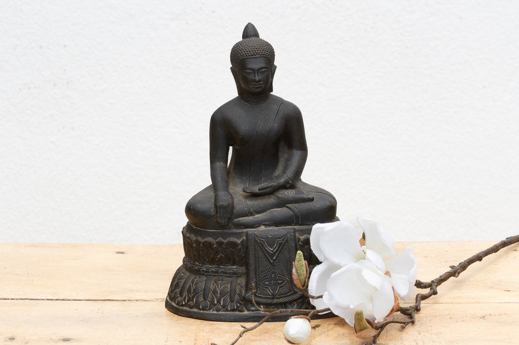 Captivating Metal Buddha with Patinated Finish