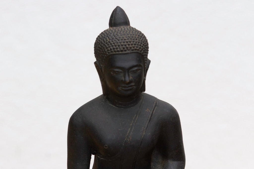 Captivating Metal Buddha with Patinated Finish