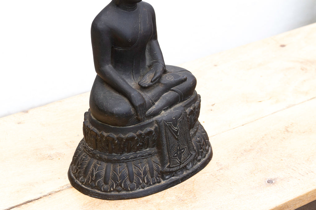 Captivating Metal Buddha with Patinated Finish
