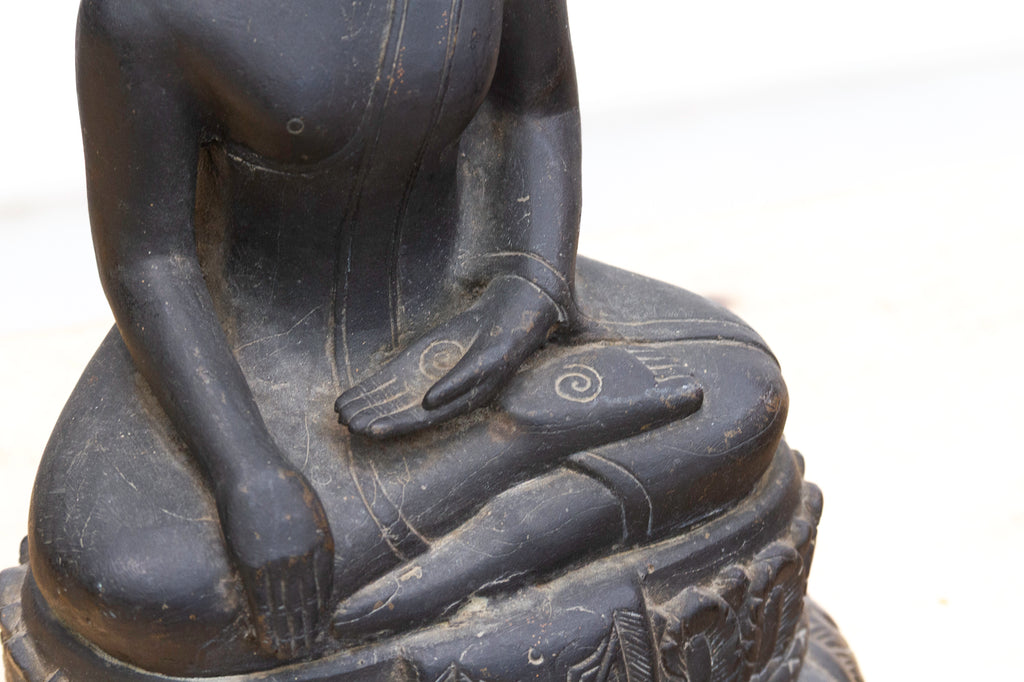 Captivating Metal Buddha with Patinated Finish