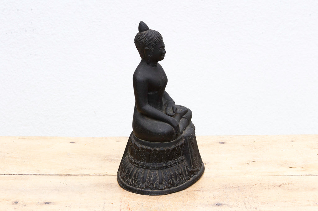 Captivating Metal Buddha with Patinated Finish