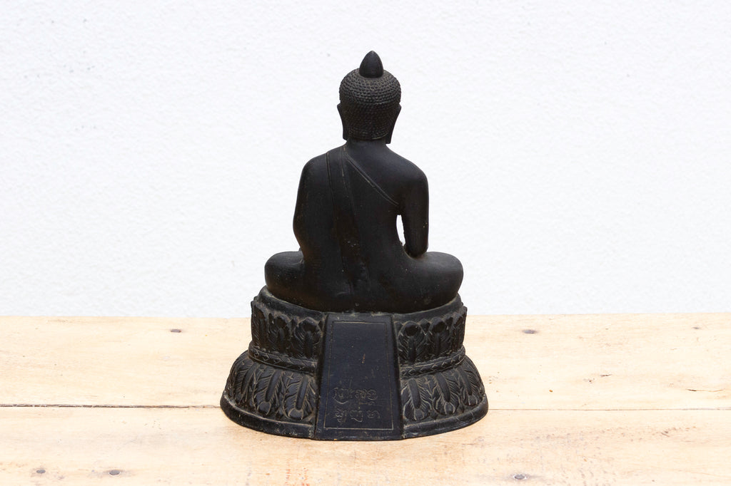 Captivating Metal Buddha with Patinated Finish