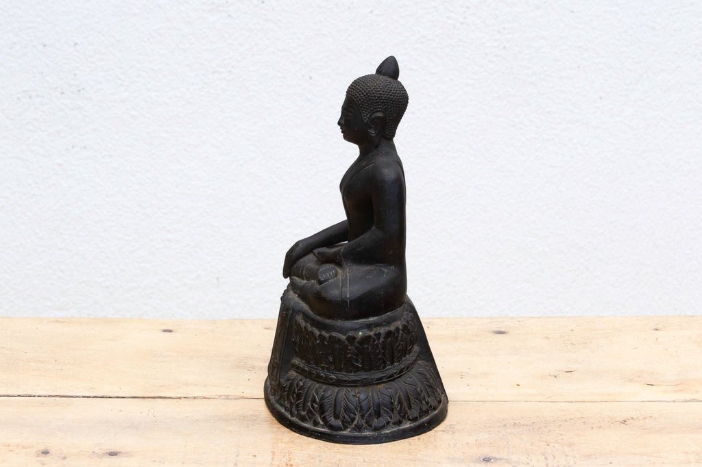 Captivating Metal Buddha with Patinated Finish