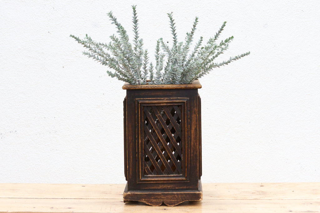 Vintage Lattice Jali Basket Planter