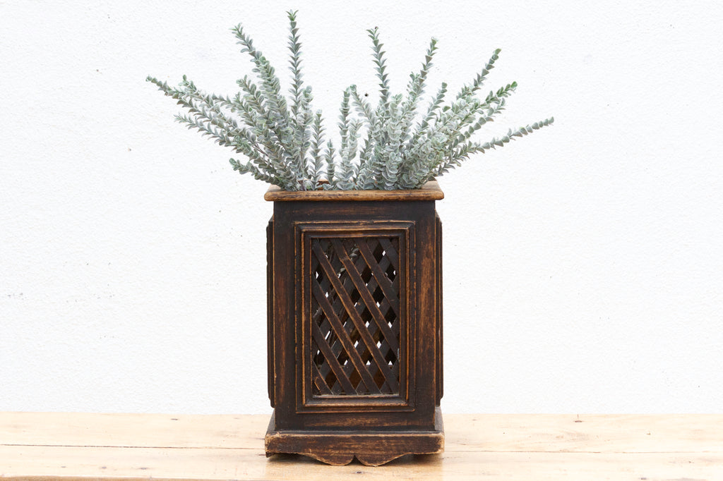 Vintage Lattice Jali Basket Planter