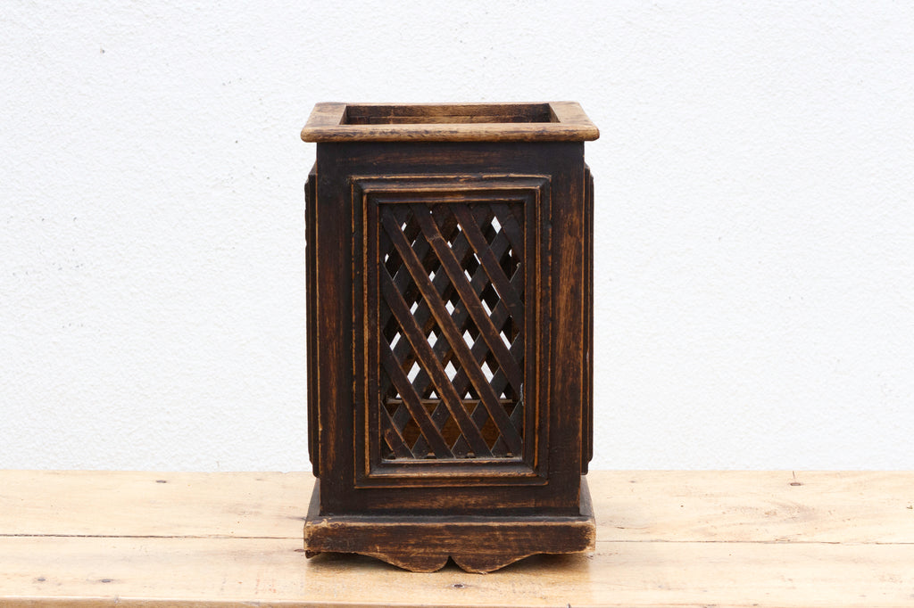 Vintage Lattice Jali Basket Planter