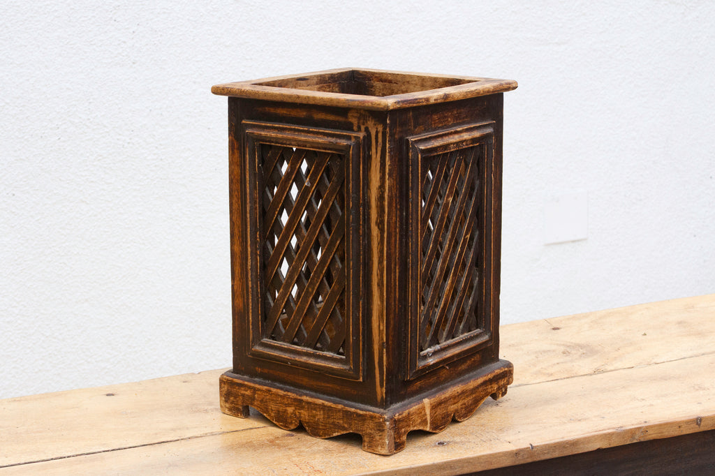 Vintage Lattice Jali Basket Planter