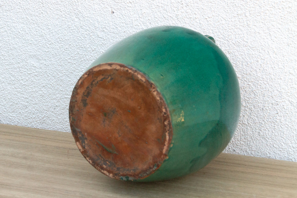 Antique Emerald Green Pottery Jar (Trade)