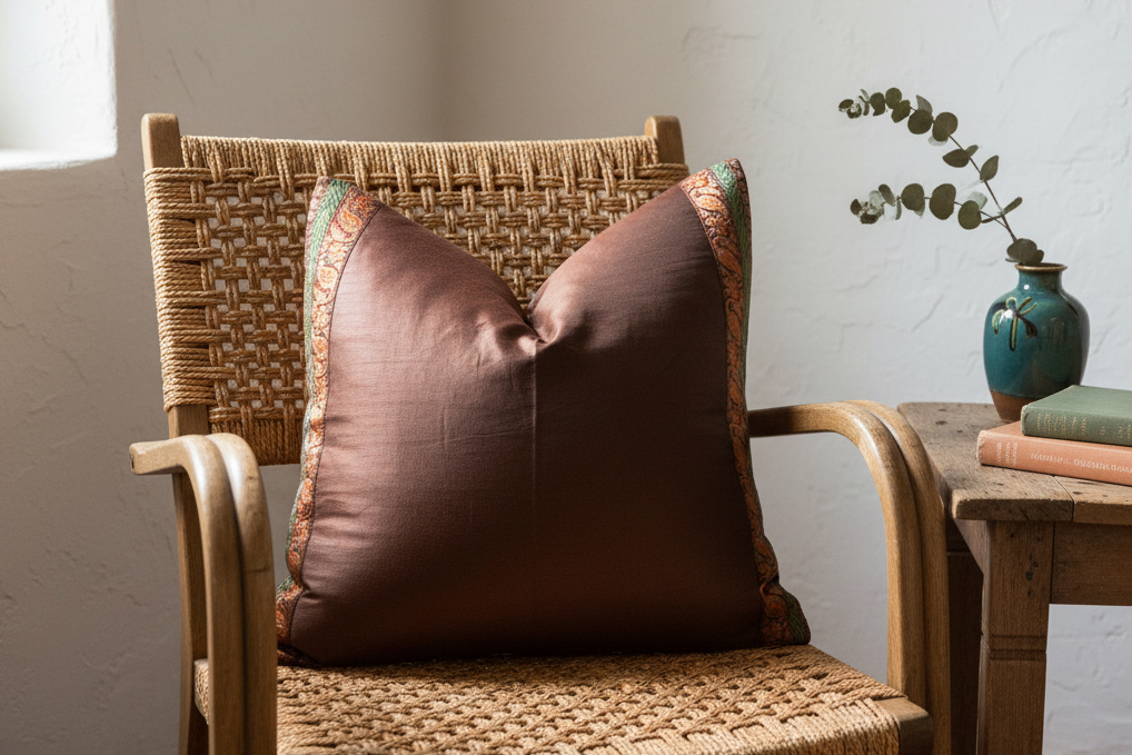 Cedar Festive Silk Euro Pillow Cover