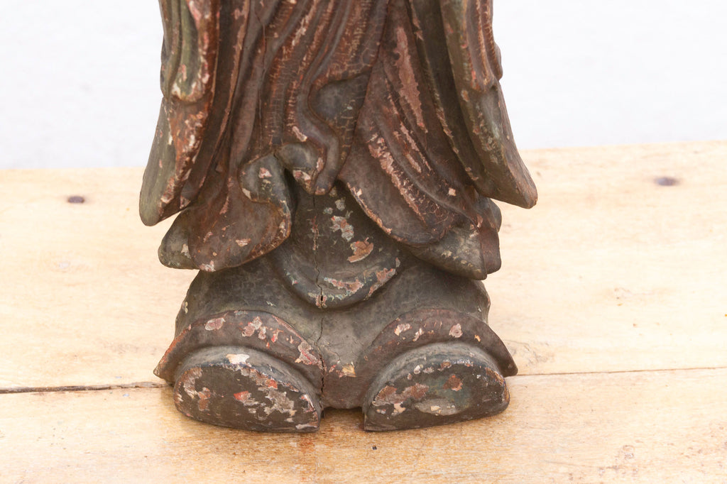 Antique Praying Monk Carved 20