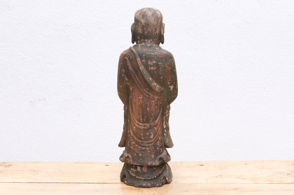 Antique Praying Monk Carved 20