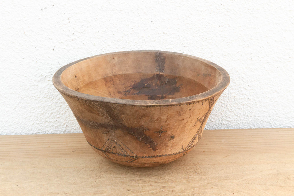 Rustic Handcarved African Bowl