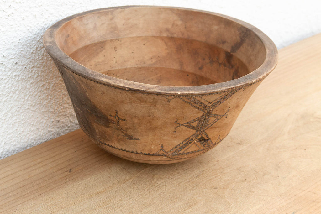 Rustic Handcarved African Bowl