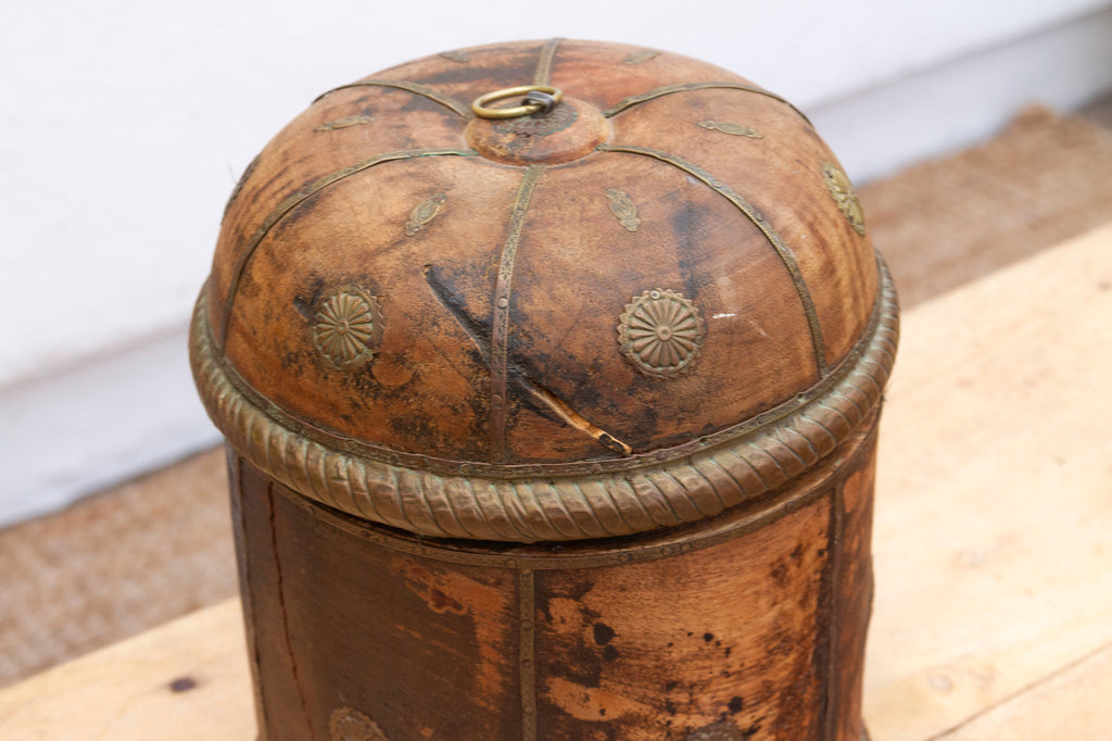 Vintage Wood Tea Canister with Lid